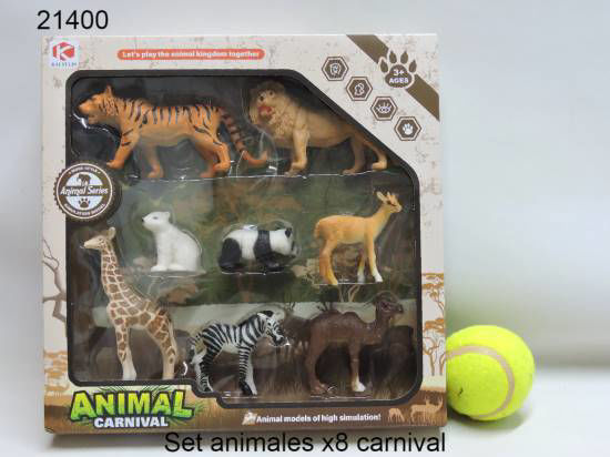 Imagen de ANIMALES SET X8 ANIMAL CARNIVAL EN CAJA 5.24